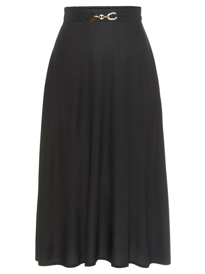 LASCANA Midirock in schwarz günstig kaufen