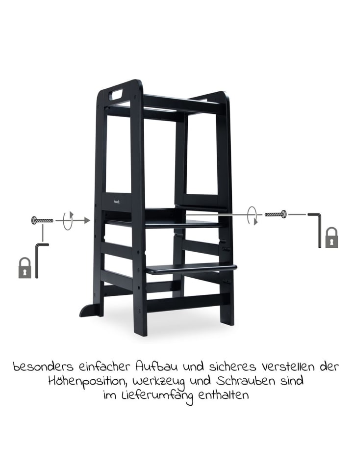 Hauck Lernturm / Kinderstuhl für Küche - Learn N Explore in schwarz günstig kaufen onesize