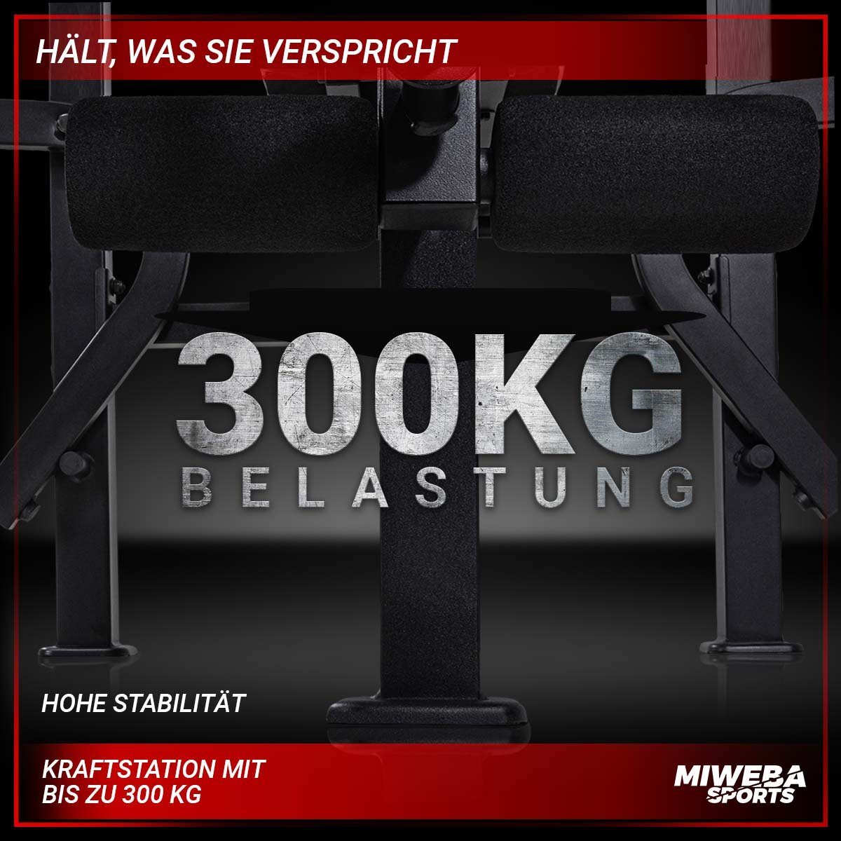 Miweba Sports Hantelbank 40in1 Profi Fitness Trainingsbank MB500 Pro - höhenverstellbar, (Anti Rutsch Griffe, Federverschluss, Rückenpolster & Sitzpolster, wasserabweisend, Kraftstation, Schrägbank, Workout, Krafttraining, Hanteltraining, Fitnessgerä