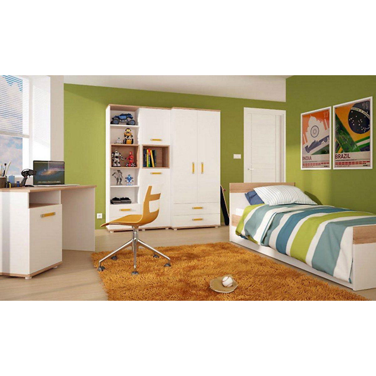 Jugendzimmer-Set Alex komplett 6-teilig