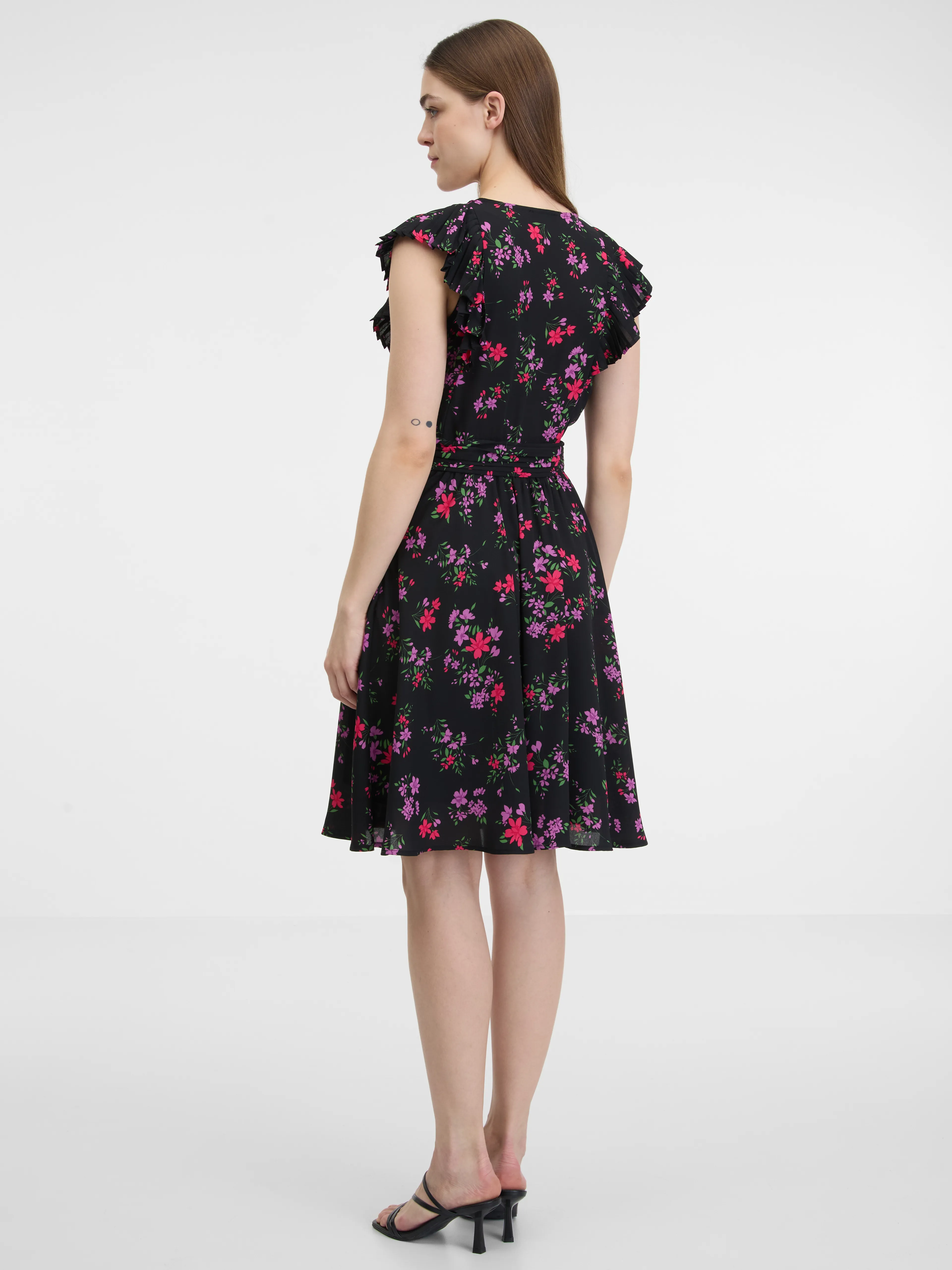 Schwarzes Damen-Blumenkleid ORSAY