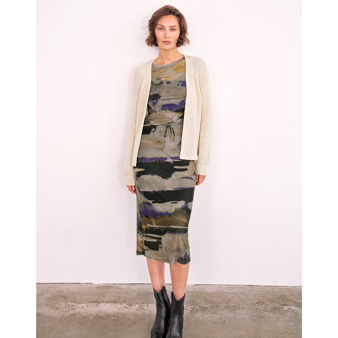 Damen Strickjacke aus Rippstrick