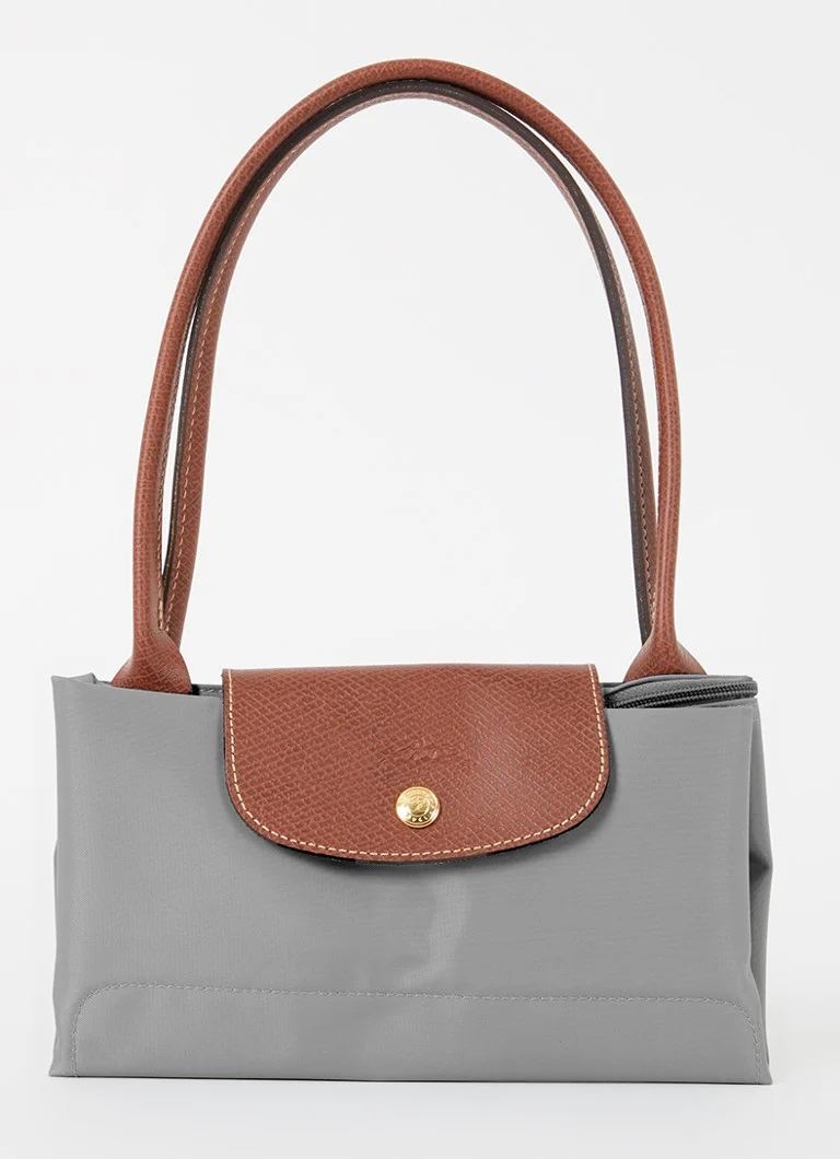 Geantă de umăr Longchamp Le Pliage Original M cu detalii din piele