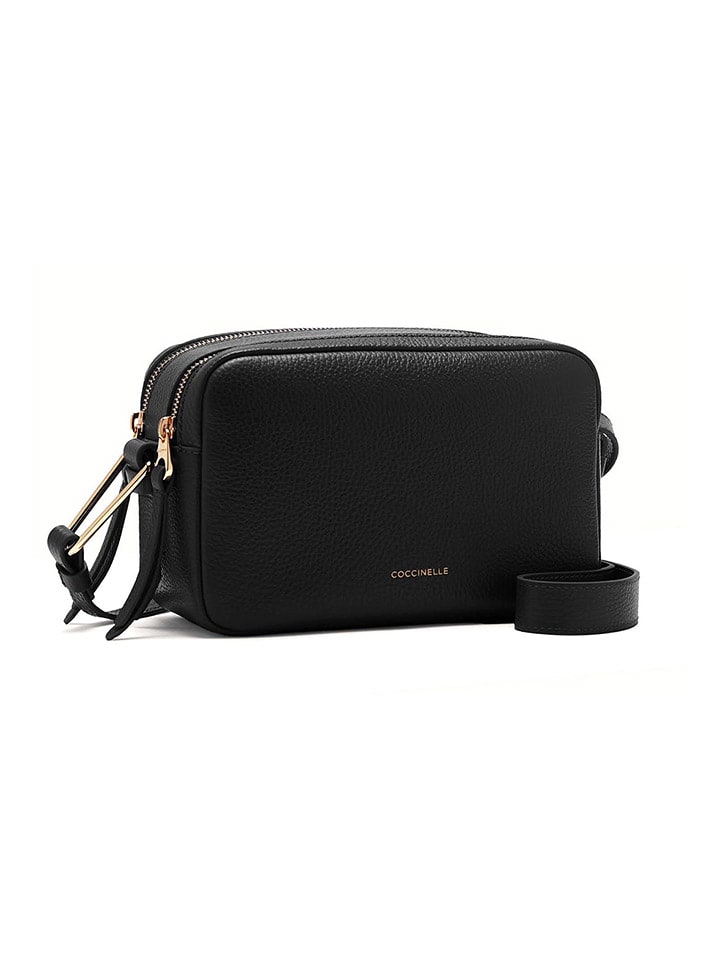 COCCINELLE Leder-Umhängetasche in Schwarz - (B)22 x (H)14 x (T)9 cm günstig kaufen onesize
