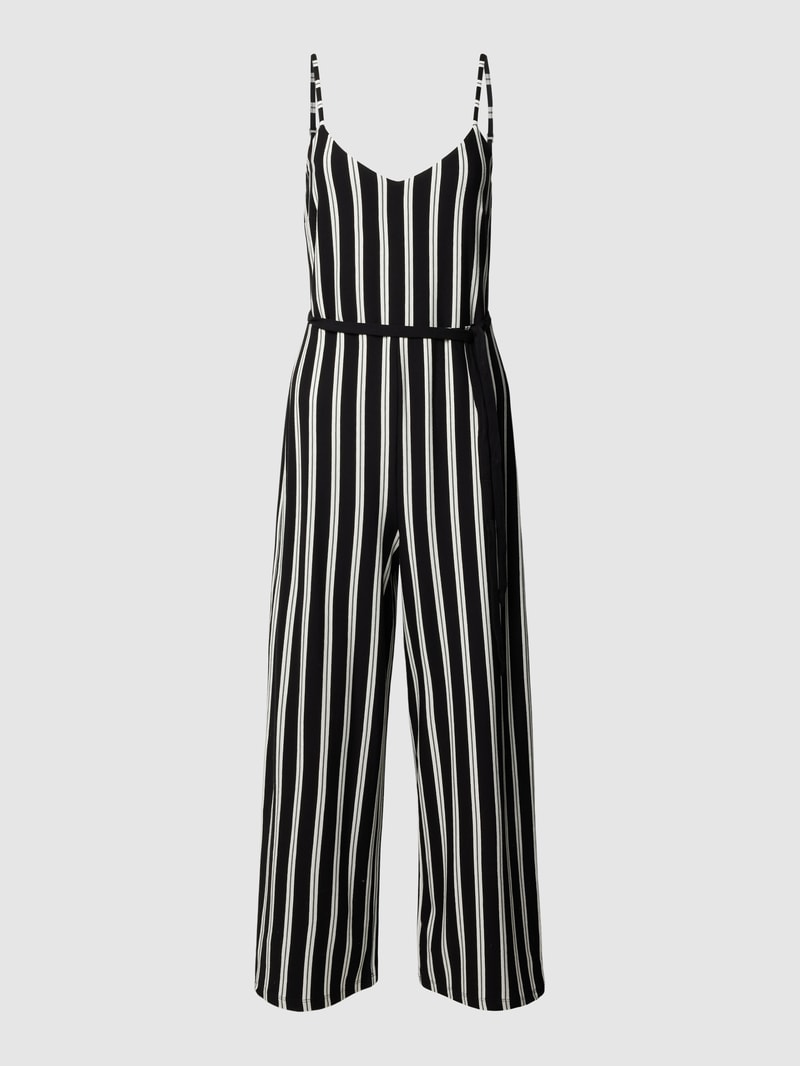 Jumpsuit mit Streifenmuster in schwarz