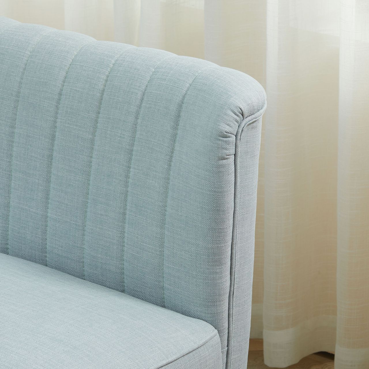 HOMCOM 2-Sitzer Stoffsofa Polstersofa Sitzmöbel Loungesofa Hellgrün 117 x 56,5 x 77 cm