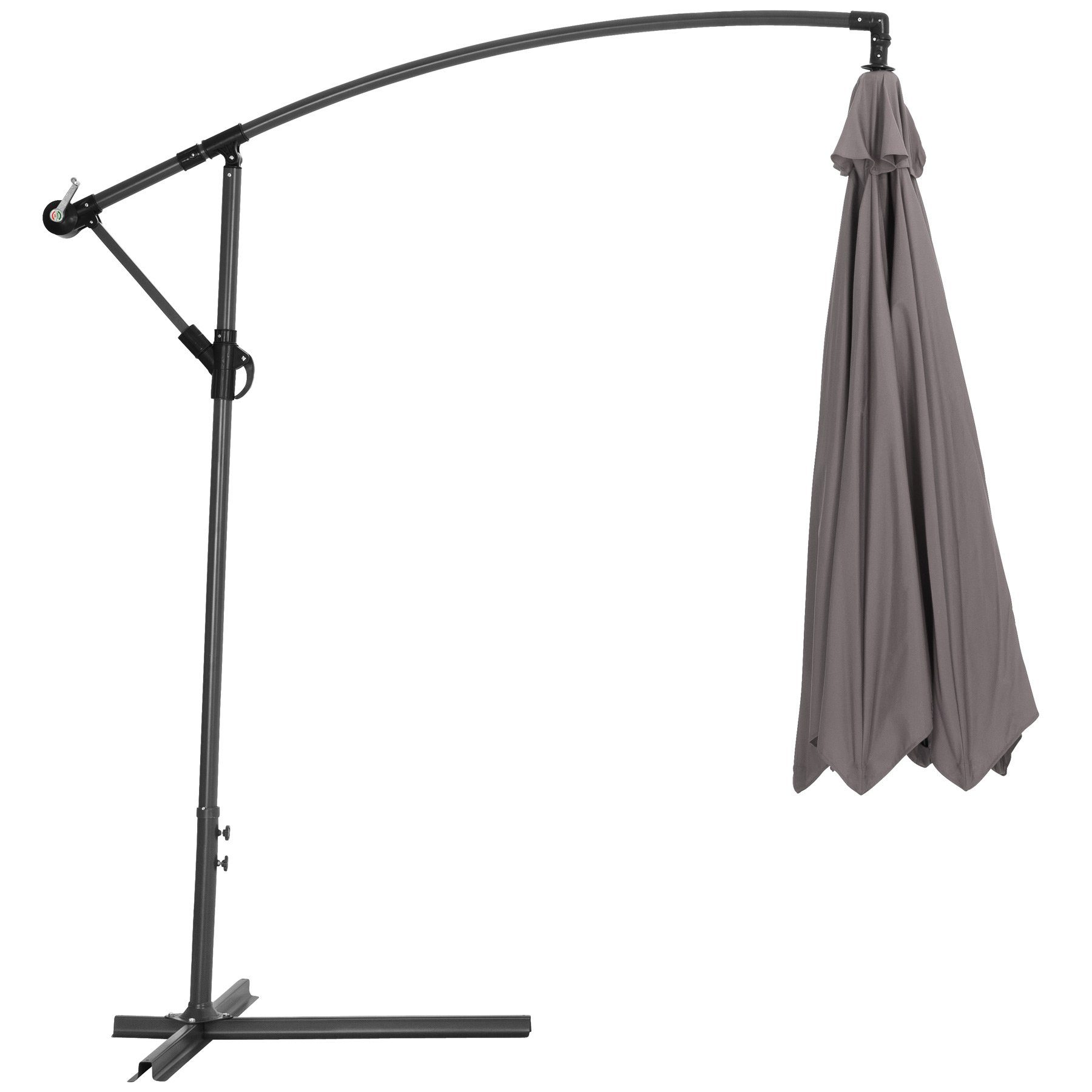 tectake Sonnenschirm Ciccio, Komplettset, inkl. Schirmstände, Fuß und Schutzhülle, Kurbel