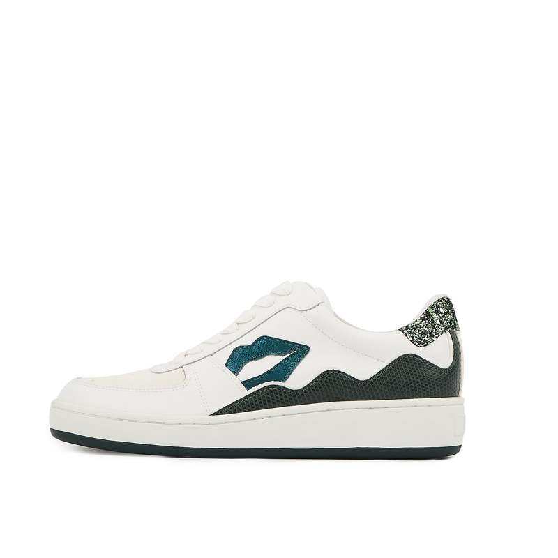 Baskets en cuir Loulou blanc dark green
