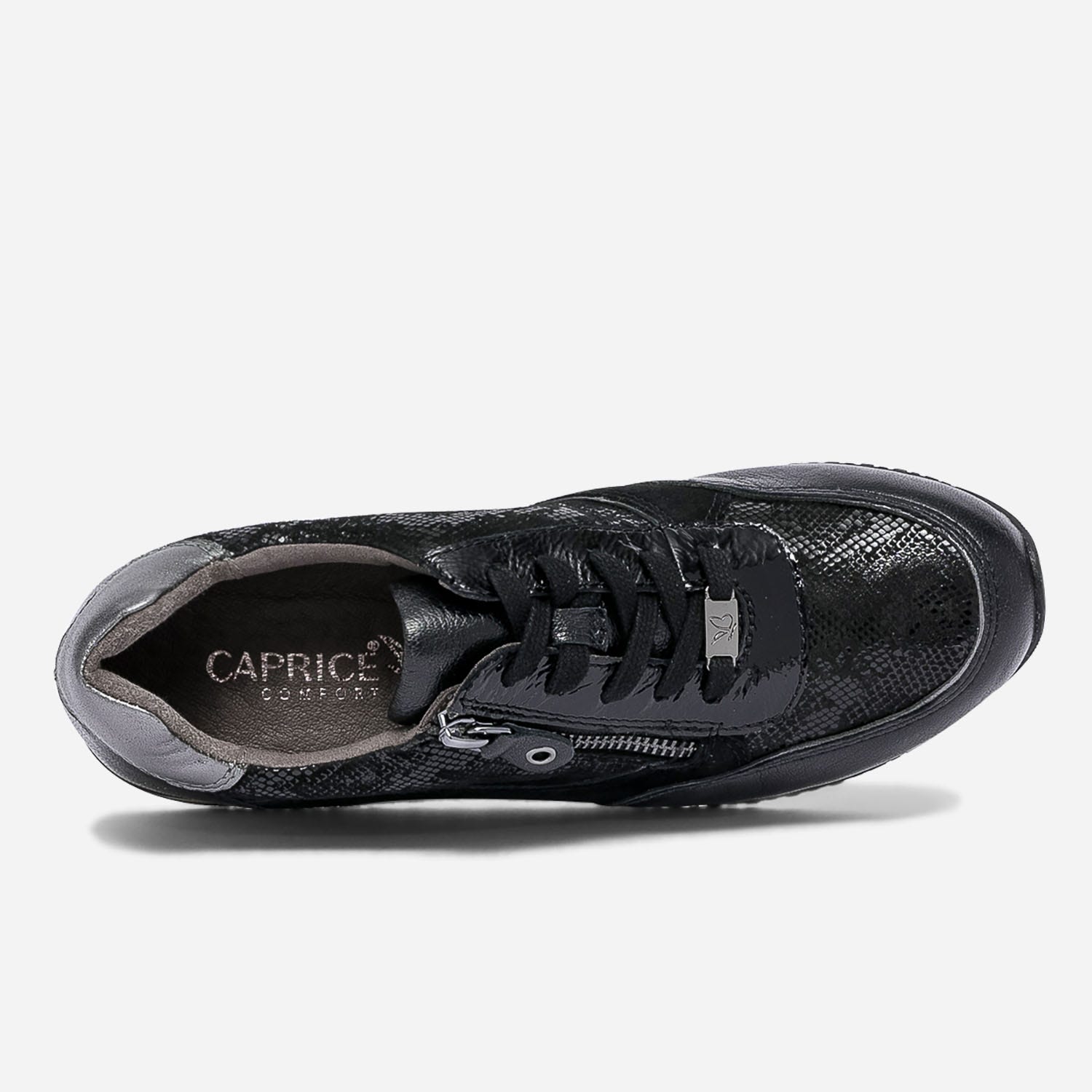 Tennis CAPRICE noire multi cuir