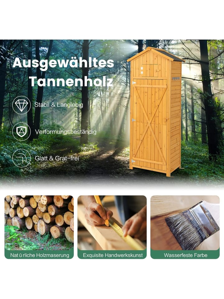 COSTWAY Gerätehaus Holz in Beige günstig kaufen onesize