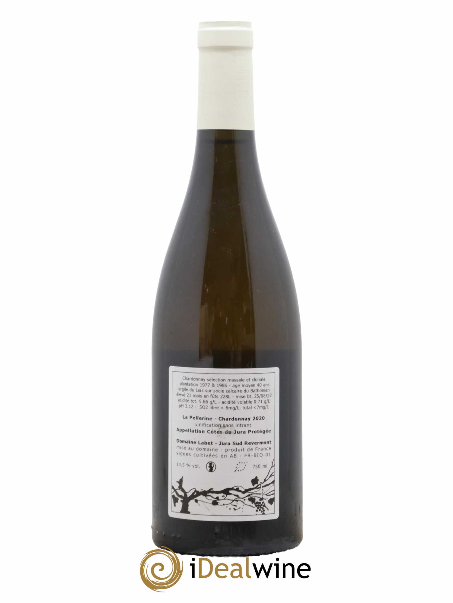 Côtes du Jura Chardonnay La Pellerine Labet 2020 - Lot de 1 Bouteille