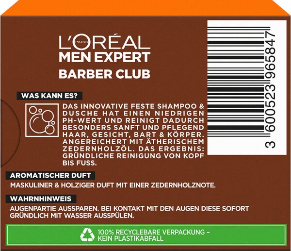 L'Oréal Paris Men Expert Barber Club Festes Shampoo Rasierseife