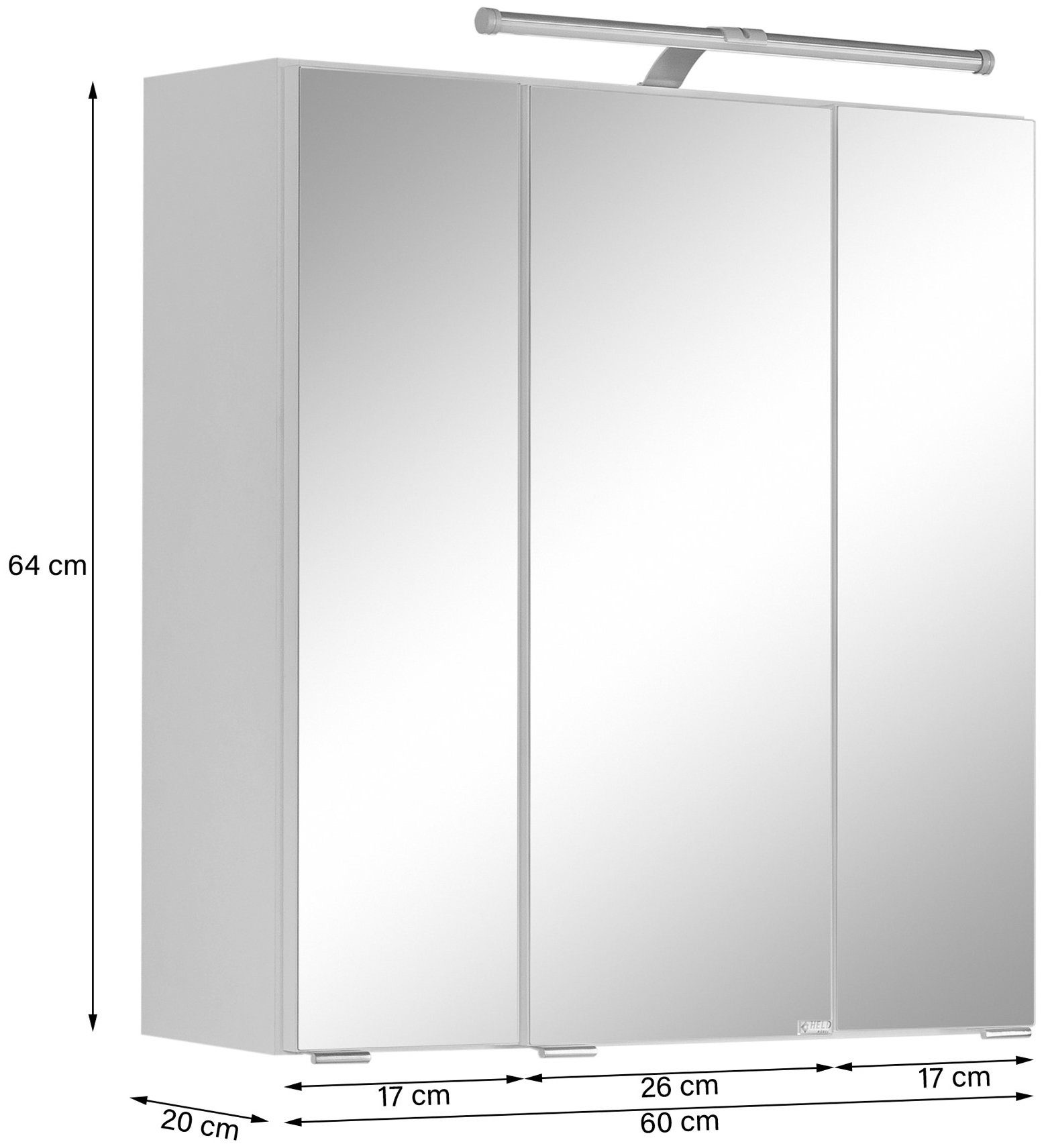 HELD MÖBEL Badmöbel-Set Avignon, (5-St), mit 3D-Spiegelschrank mit LED-Aufsatzleuchte