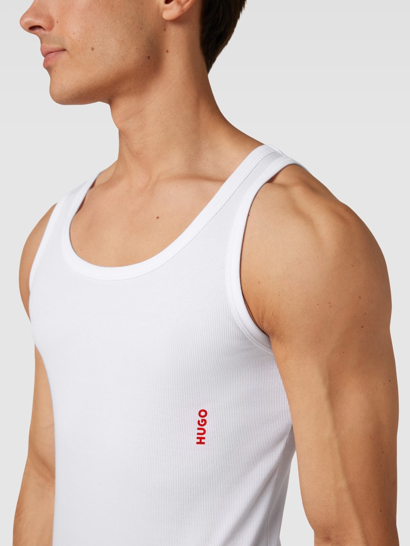 Tanktop mit Label-Print im 2er-Pack in schwarz