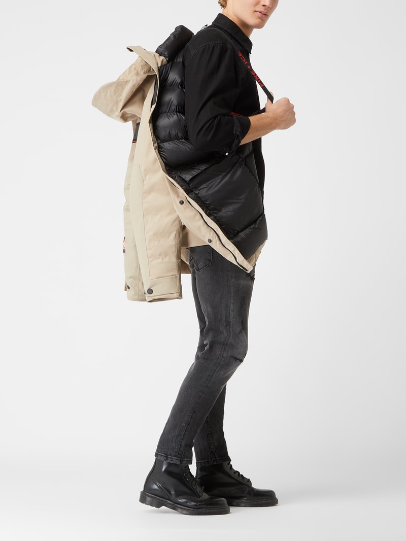 Jacke mit Kapuze in beige