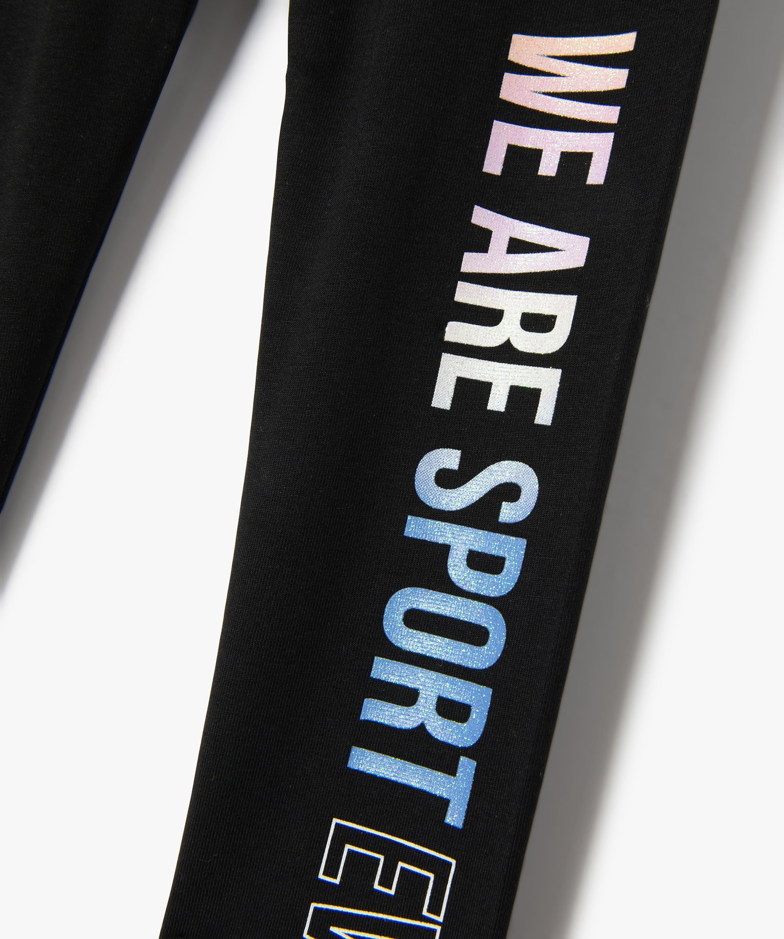 Leggings fille avec inscription pailleté sur un cté noir | GEMO