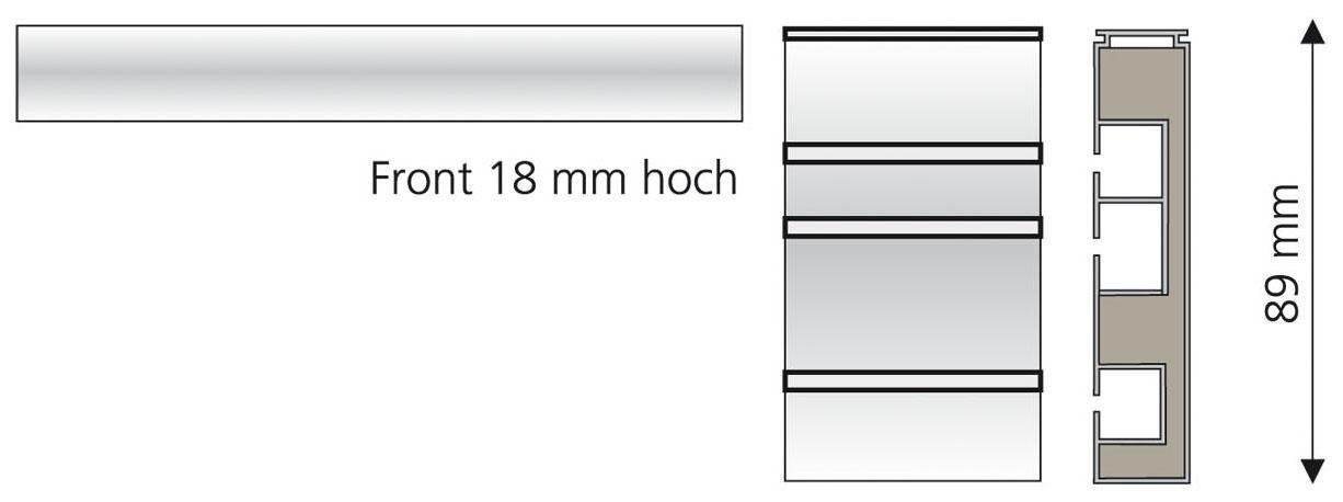 Vorhangschiene, Liedeco, 3-läufig, Fixmaß, verschraubt