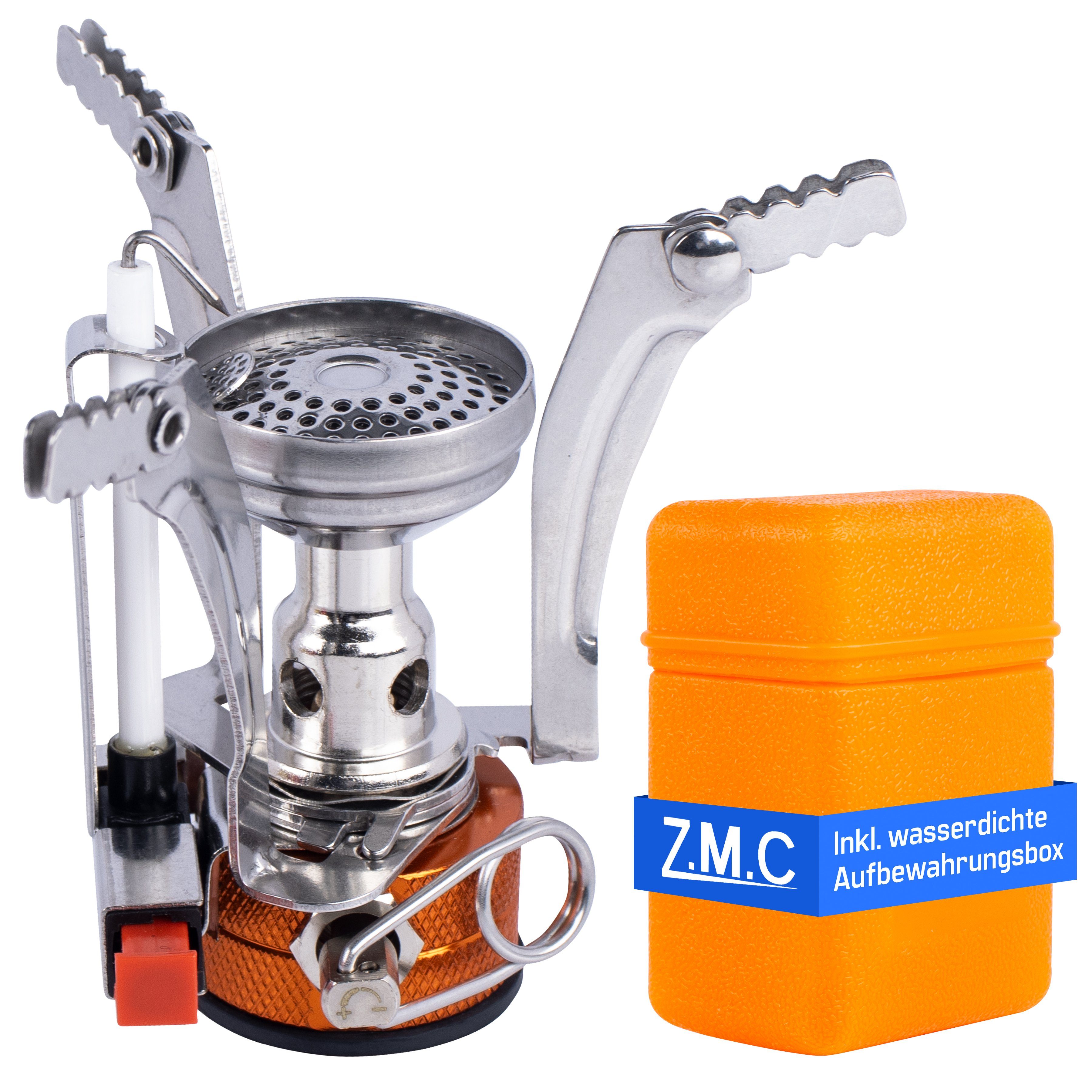 ZMC Gaskocher Mini Outdoor Campingkocher 3200W, (Butan Gas Kartusche Piezozündung Kochfeld), Camping Gas Kocher Stove Herd Kartuschenkocher Faltbar Butangas