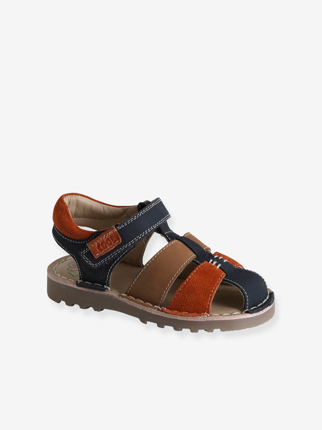 Vertbaudet Kinder Klett-Sandalen, Anziehtrick - set blau
