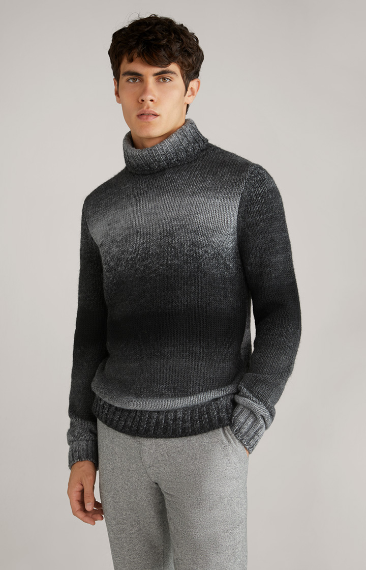 Rollkragenpullover Bores in Schwarz meliert
