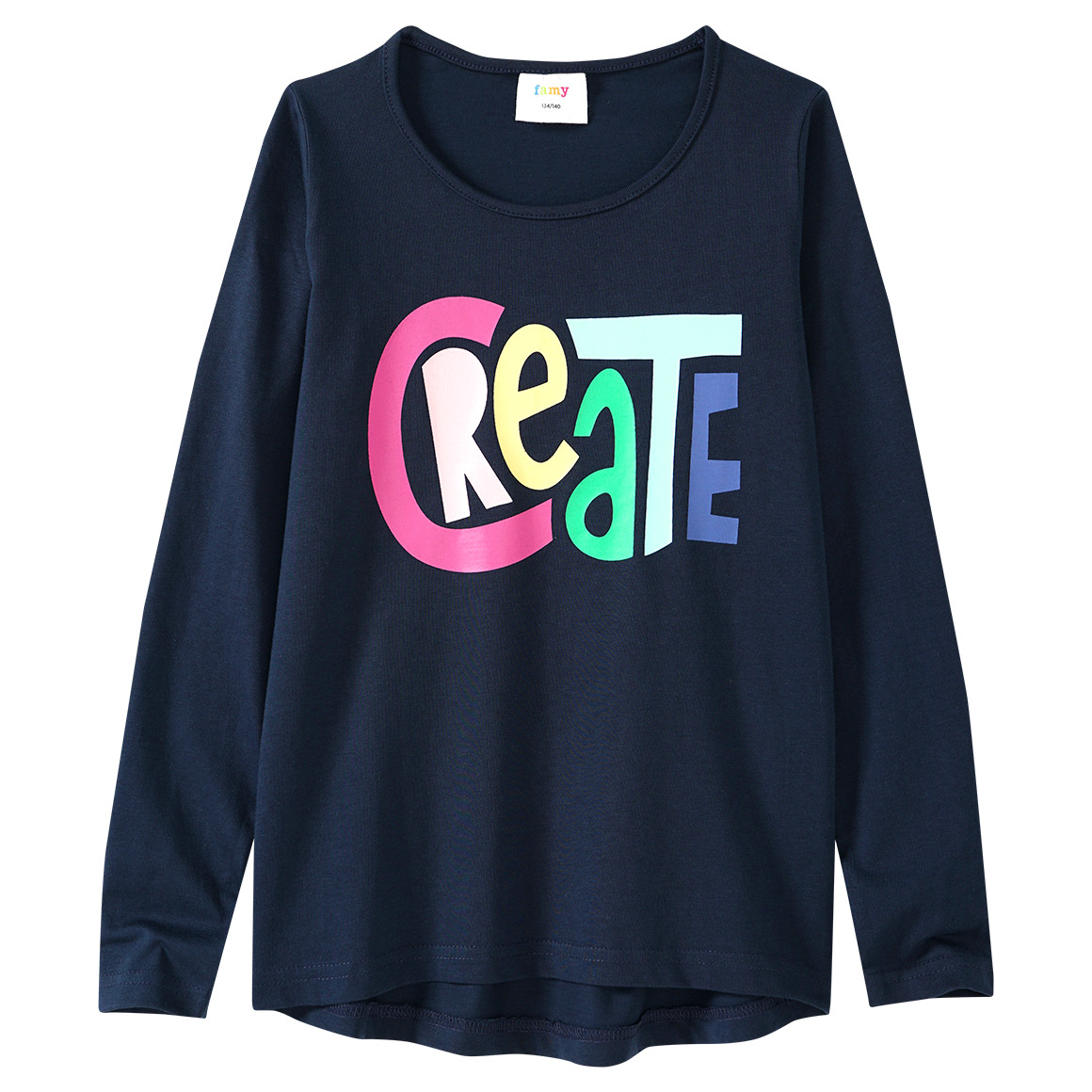 Mädchen Langarmshirt mit Message-Print