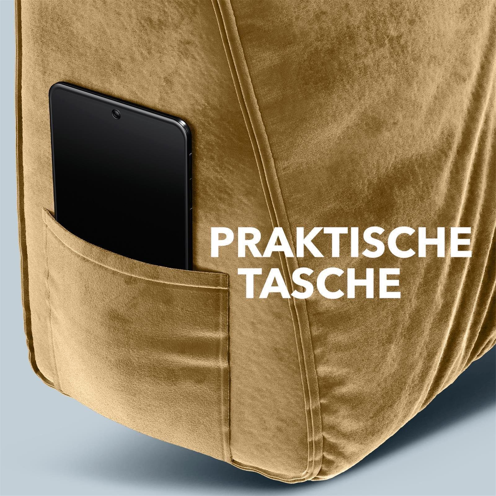 Björn&Schiller Rückenkissen Dreieckiges keilförmiges, Palettenkissen, Lounge Kissen Beige, ideal als Kopfkissen, Nackenkissen oder Bett Kopfteil Kissen