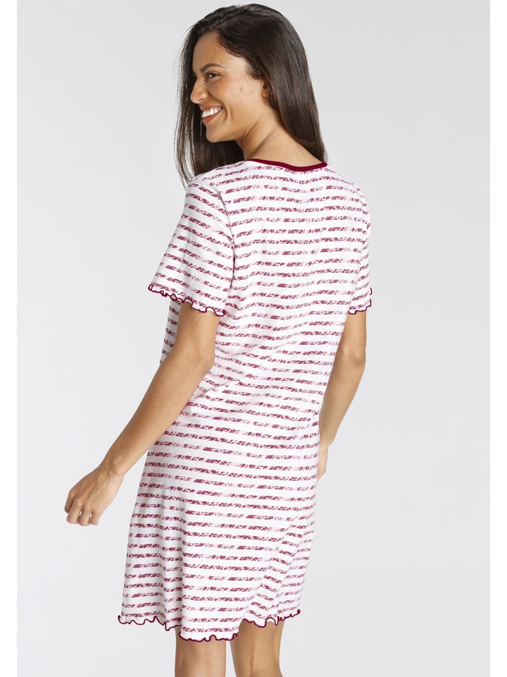 VIVANCE DREAMS Sleepshirt in pink-rot-gestreift günstig kaufen