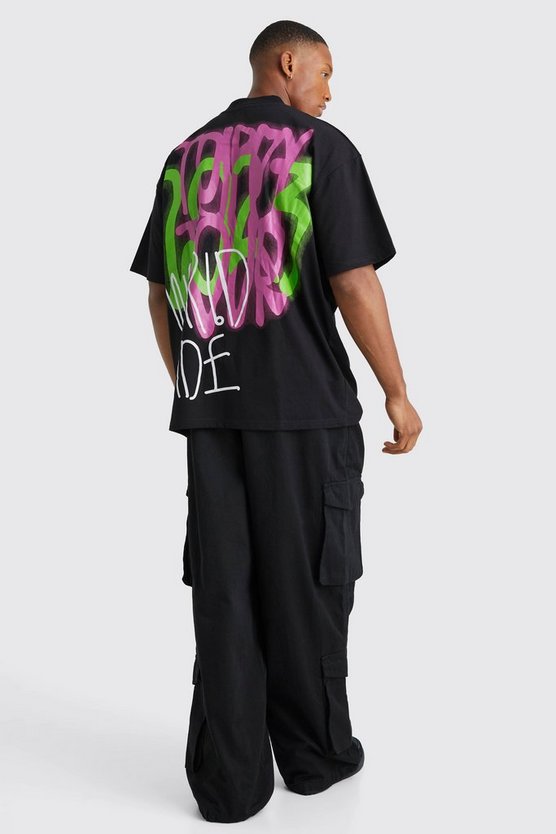 Oversize T-Shirt mit Trippy-Print