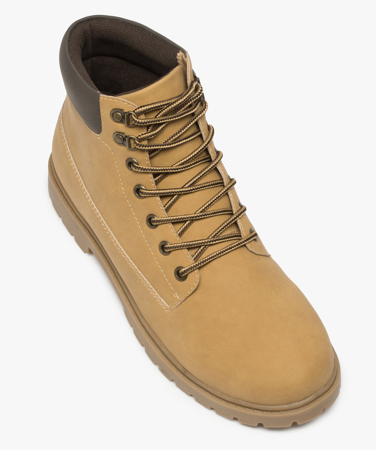 Boots homme à semelle crantée et lacets - Les Supaires camel | GEMO