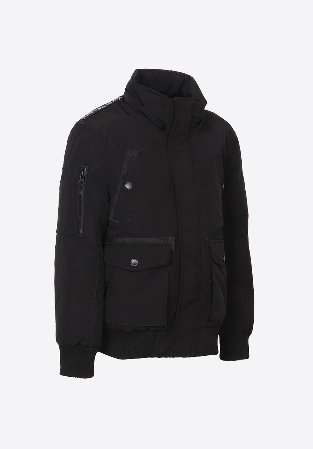 MENZO  Blouson noir Garçon en 100% polyester recyclé