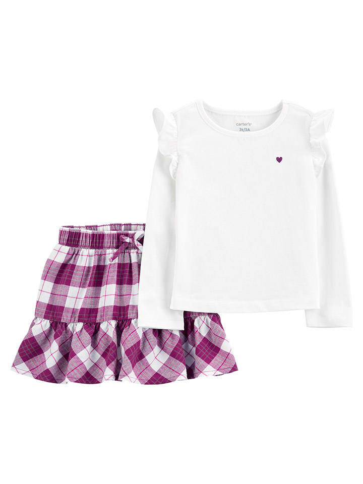 carter's 2tlg. Outfit in Weiß/ Lila günstig kaufen