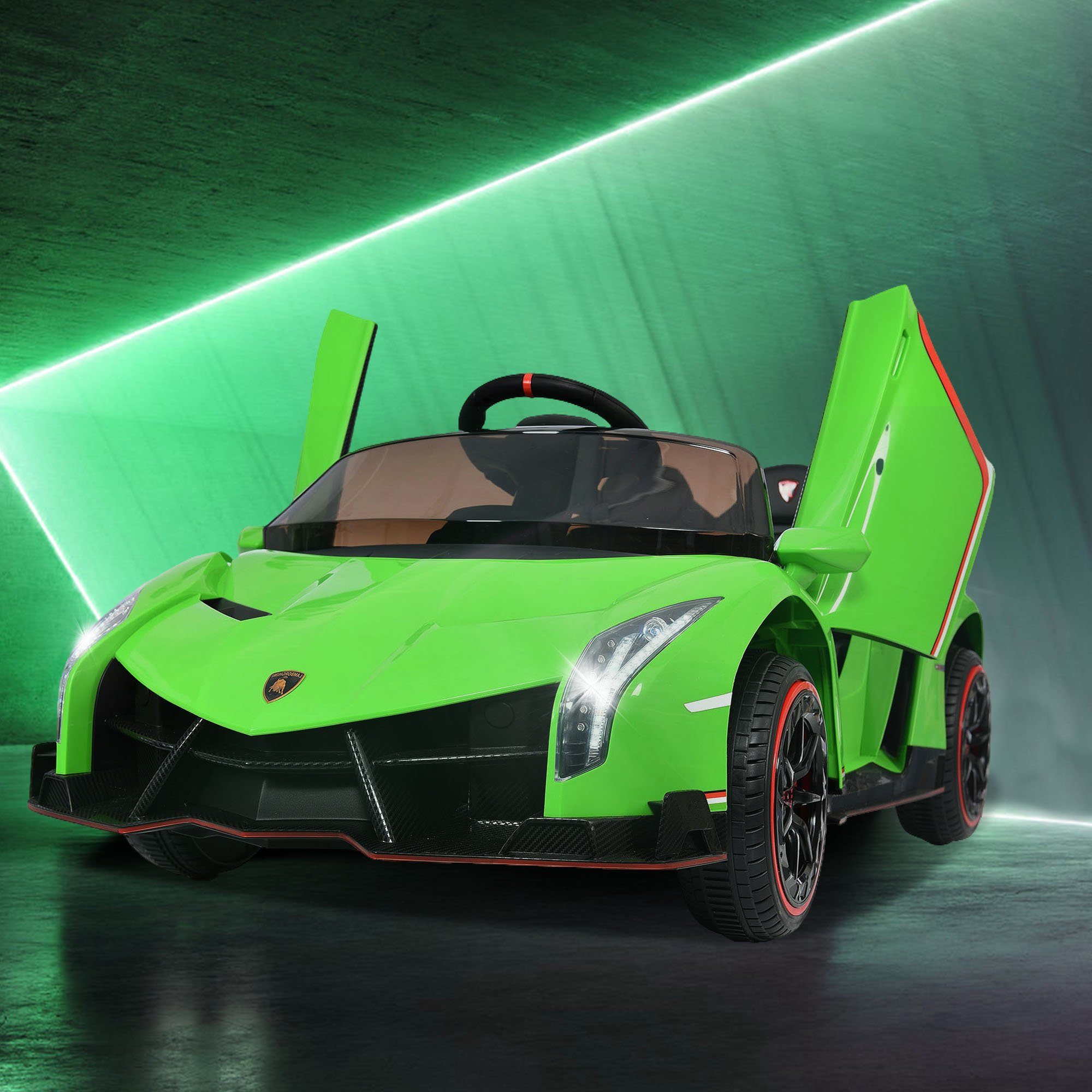 REDOM electric children's car LAMBORGHINI VENENO 2 motors, Bluetooth, double doors, 3 speeds, MP3 music, suitable for children aged 3 and over