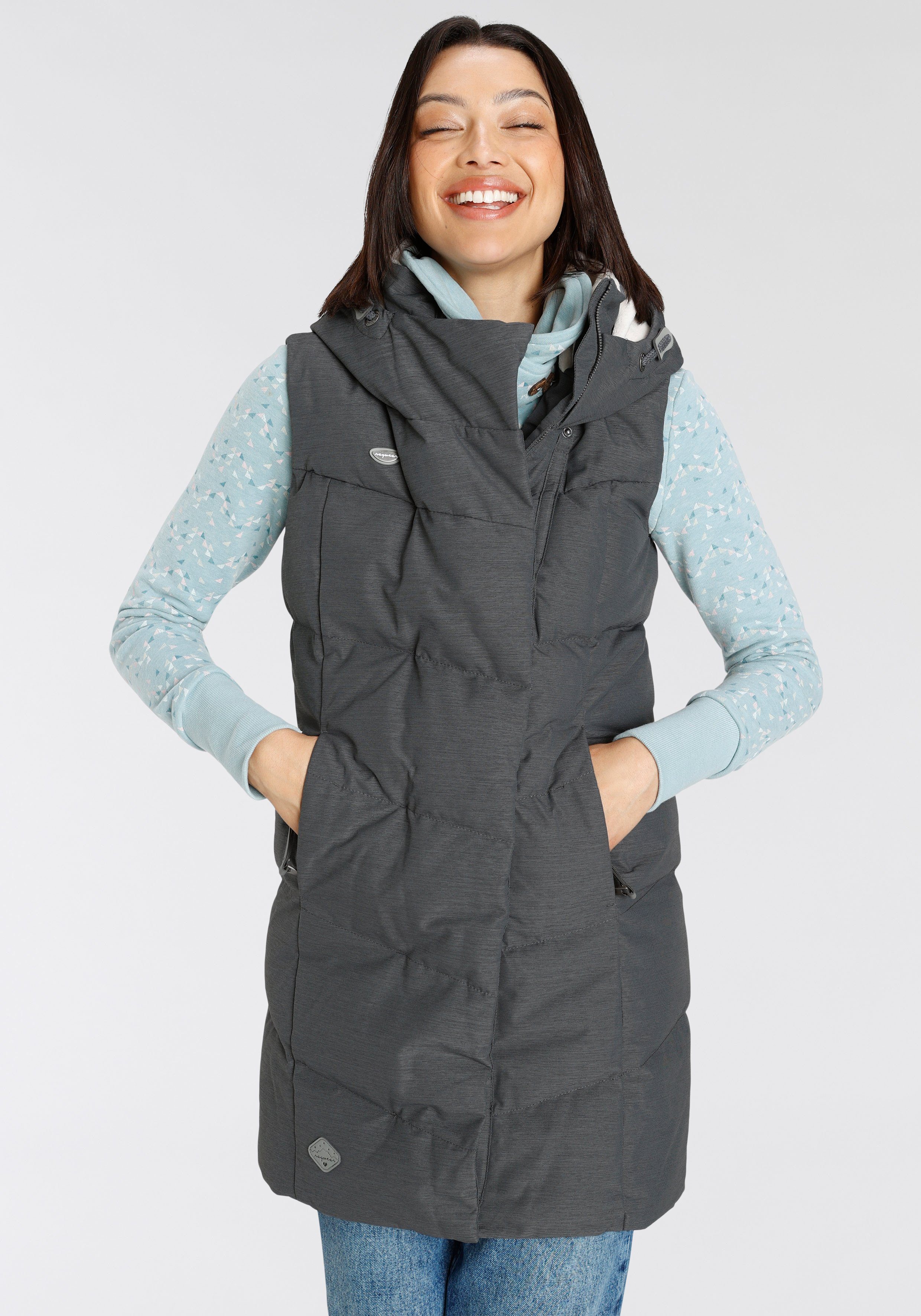 Ragwear Steppweste PAVLINNA VEST O mit gefütterter Kapuze
