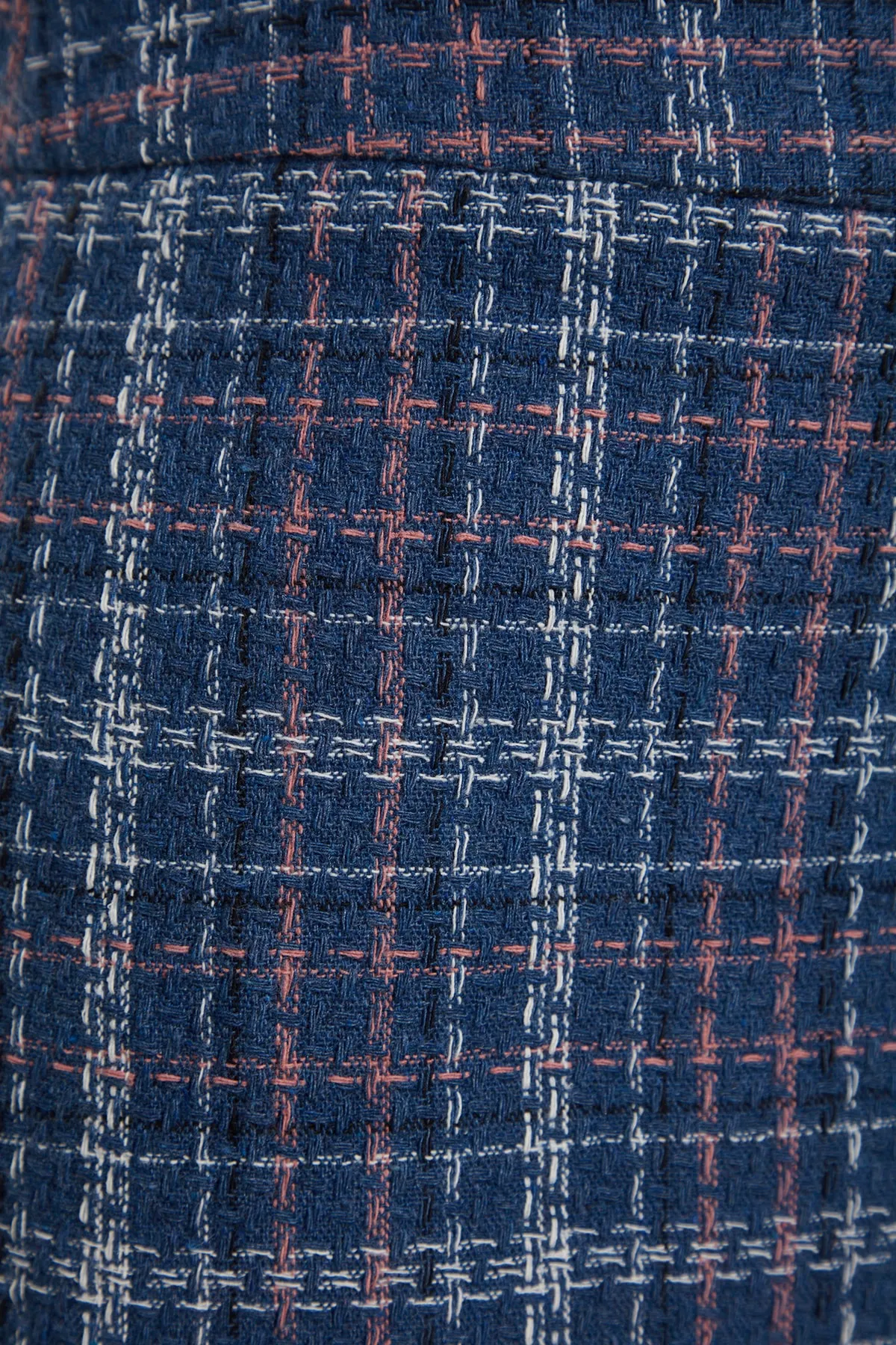 Trendyol Curve  Blau karierter gemusterter Rock TBBAW24AZ00003