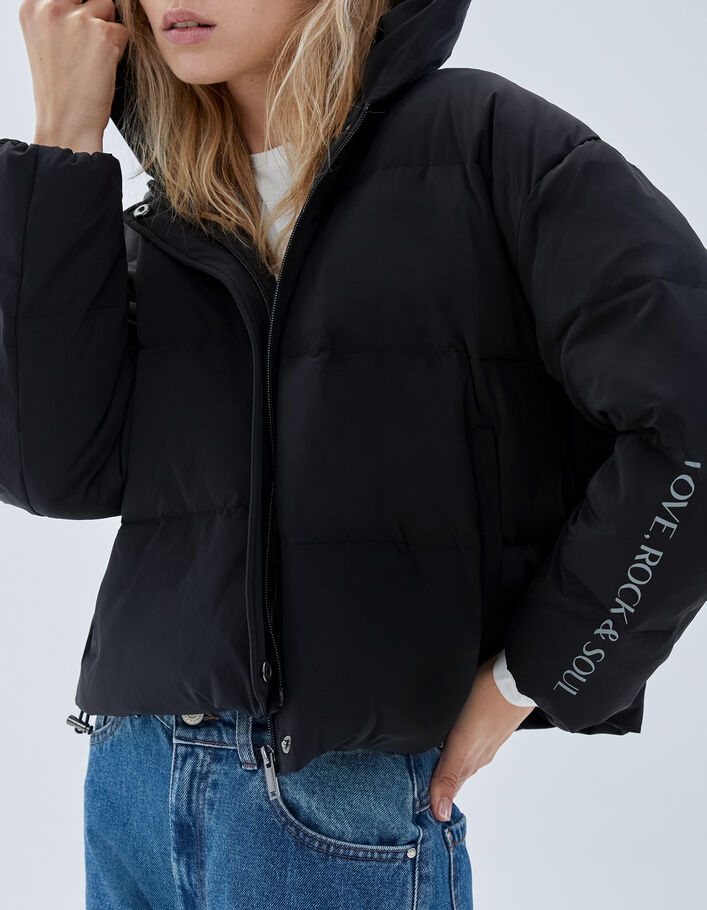 Doudoune courte noire oversize Femme