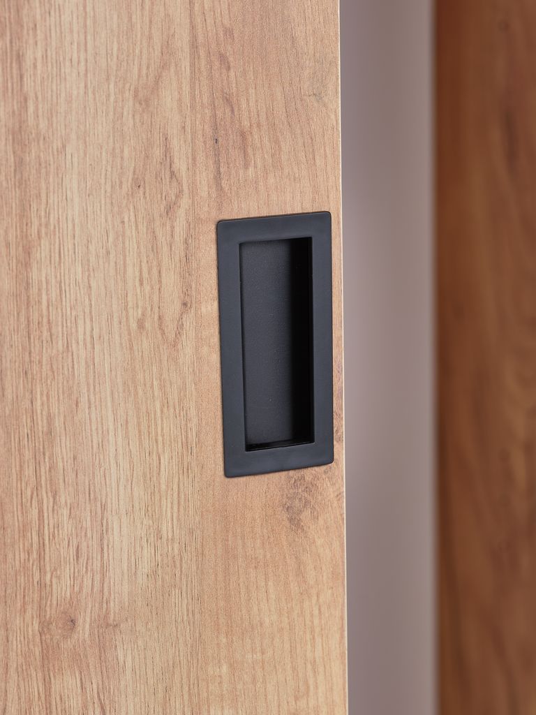 ODDER ODDER Schrank 120x201 2 Schiebetüren mit Spiegel in Eichenfarbe