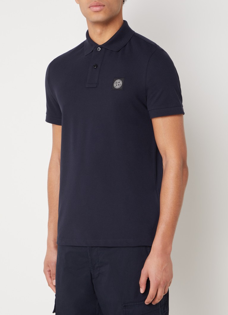 Πόλο μπλουζάκι Stone Island 2SC17 στενής εφαρμογής από βαμβακερό πικέ με λογότυπο