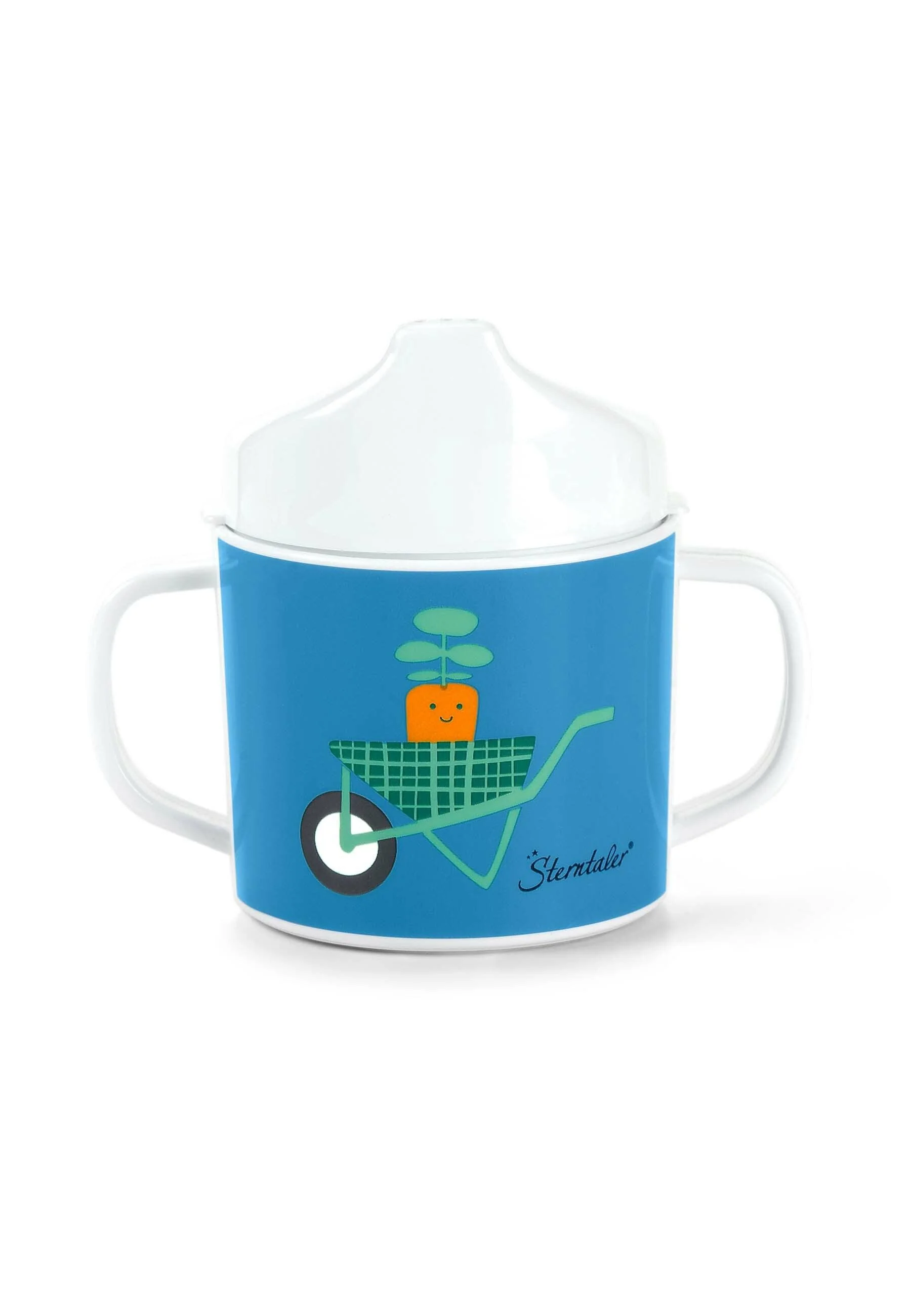 Henkeltasse Esel Emmilius in Blau mit Trinkaufsatz