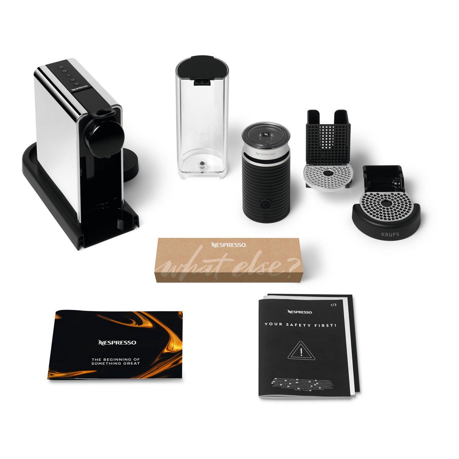 Krups Kapselmaschine XN630 Citiz Platinum & Milk, 100 ORIGINALE NESPRESSO-KAPSELN