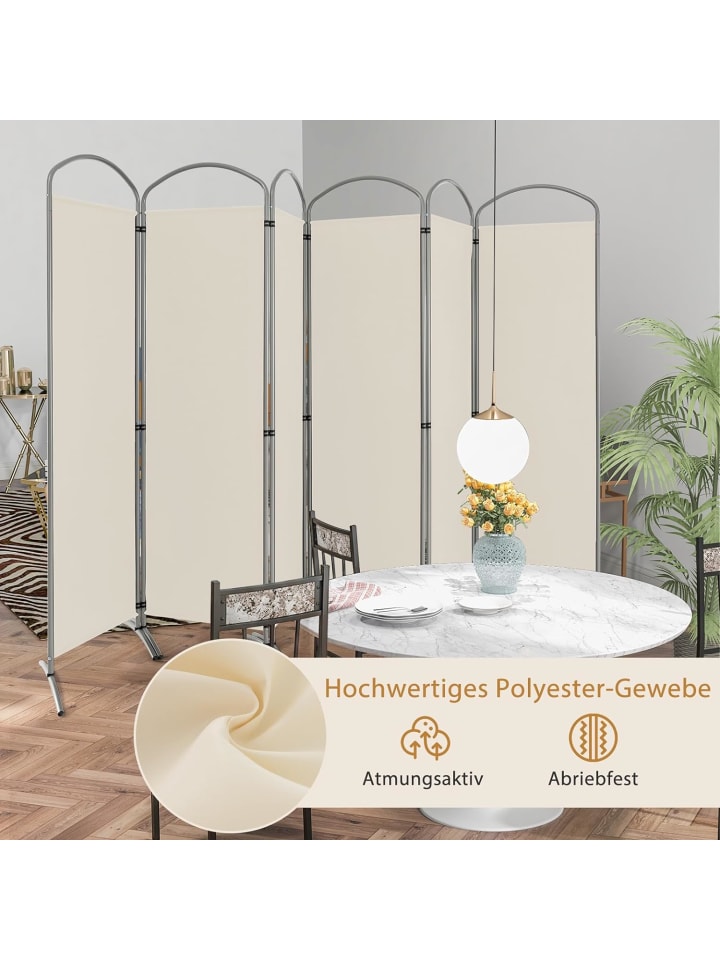 COSTWAY Raumteiler 6 tlg. 188cm in Beige günstig kaufen onesize