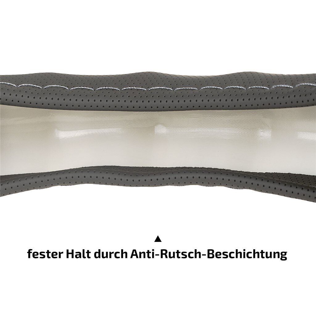 HEYNER Lenkradbezug Premium Lenkradhülle grau