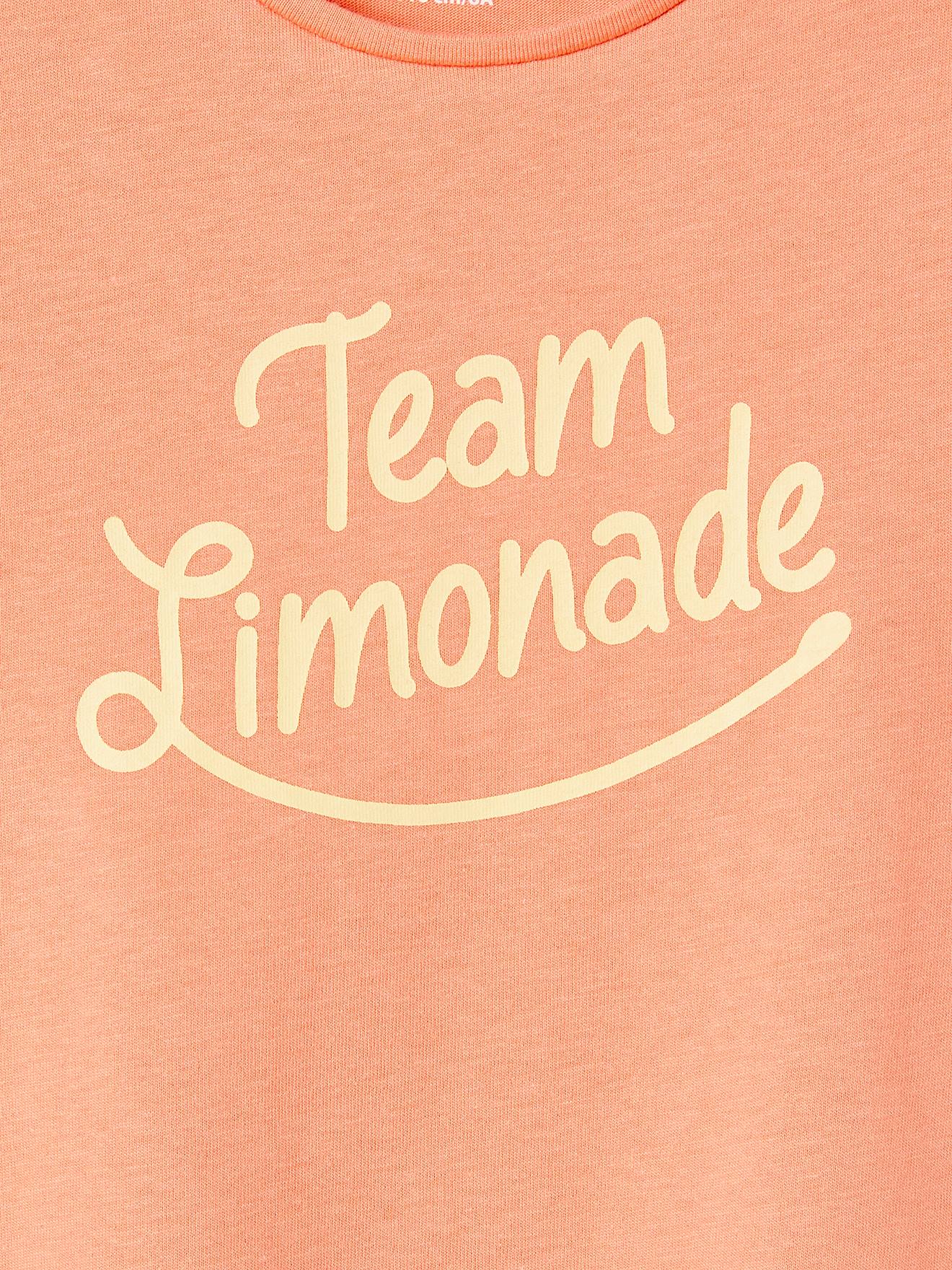 Tee-shirt à message Basics fille corail
