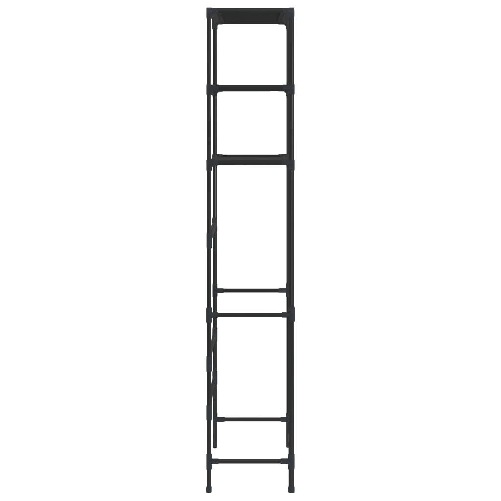 DOTMALL Waschmaschinenumbauschrank Edelstahl Waschmaschinen-Regal mit 3 Ablagen Schwarz 69x28x169 cm