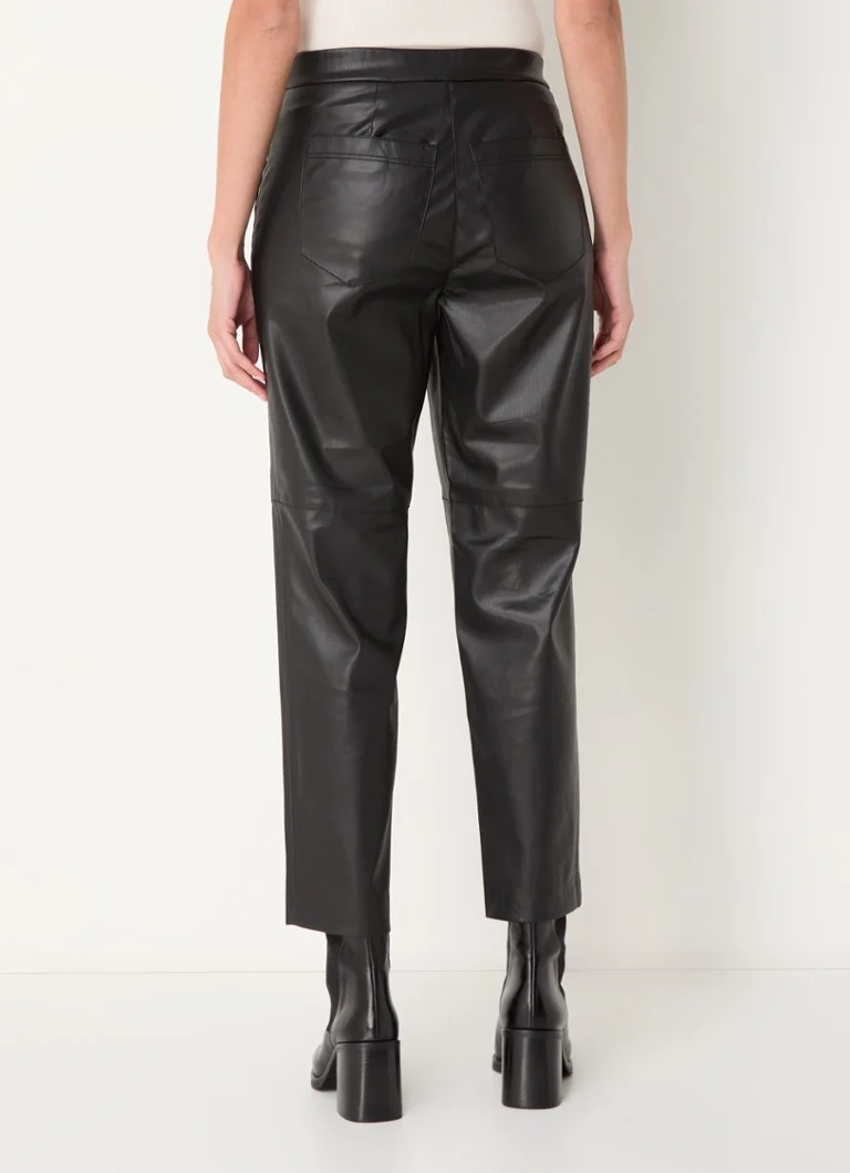 Pantaloni cropped in similpelle Gerry Weber Hose, a vita alta e gamba affusolata.