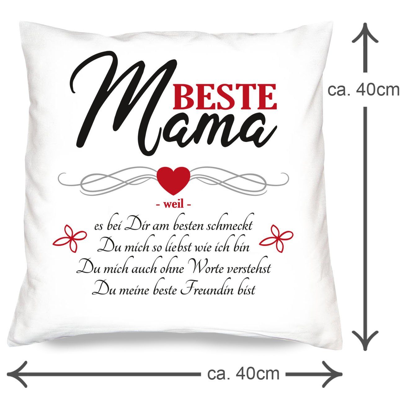 Soreso® Dekokissen Geschenk Set Mama Papa Weihnachten 2 Kissen Eltern Weihnachtsgeschenk, Geschenk-Set