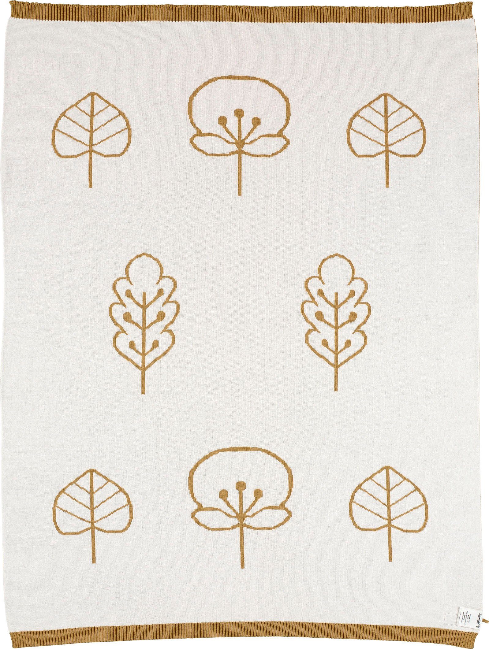Babydecke Strick, Sterntaler®, mit feinen Blattmotiven, Kuscheldecke