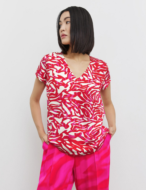 Blusenshirt mit V-Ausschnitt
