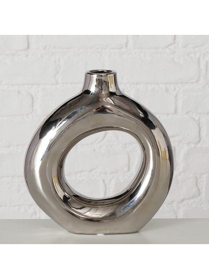 Boltze Vase ''Hayward'' in Silber - (B)18 x (H)20 x (T)5,5 cm günstig kaufen onesize