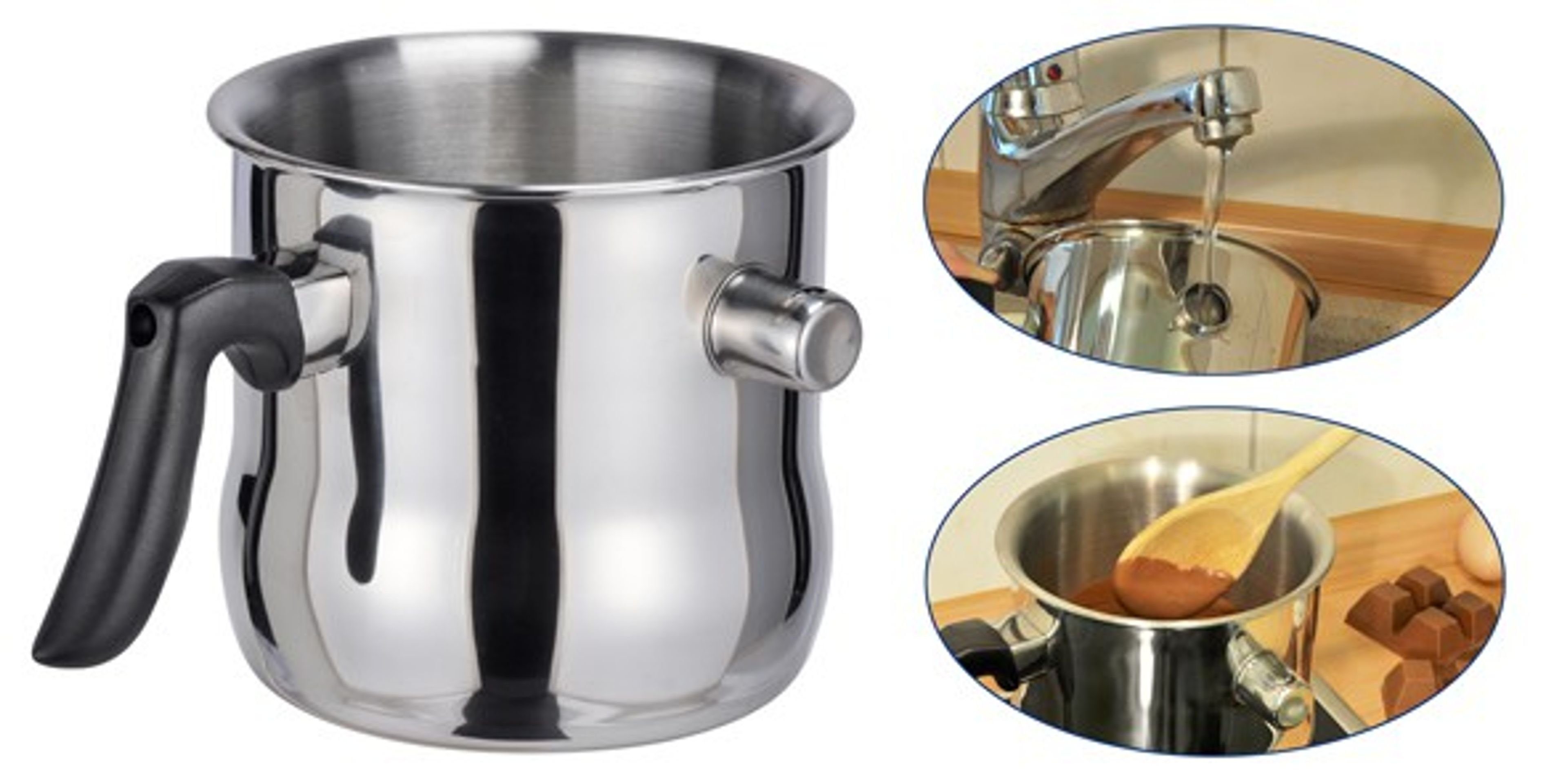 Haushalt International Simmertopf EDELSTAHL Wasserbad- Simmertopf Milchtopf Topf Kuvertüre
