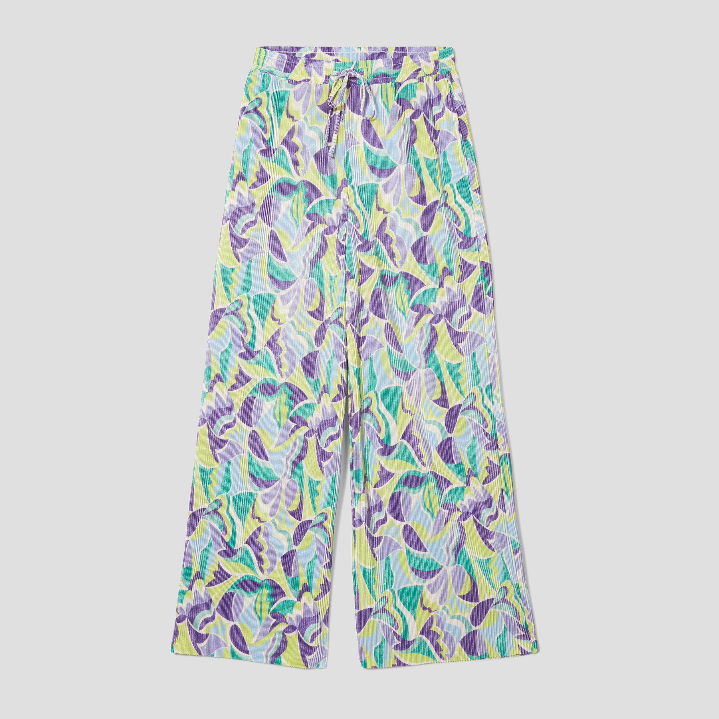 Pantalon large plissé beige femme | Cache Cache